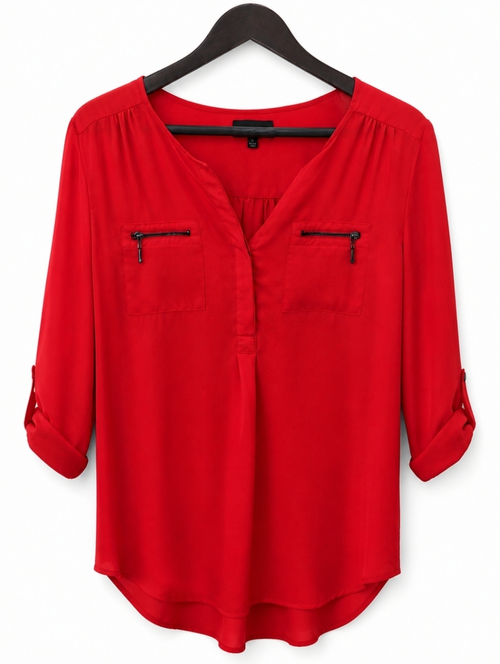 My Michelle Red Hi-Lo Polyester Blouse Sz XL